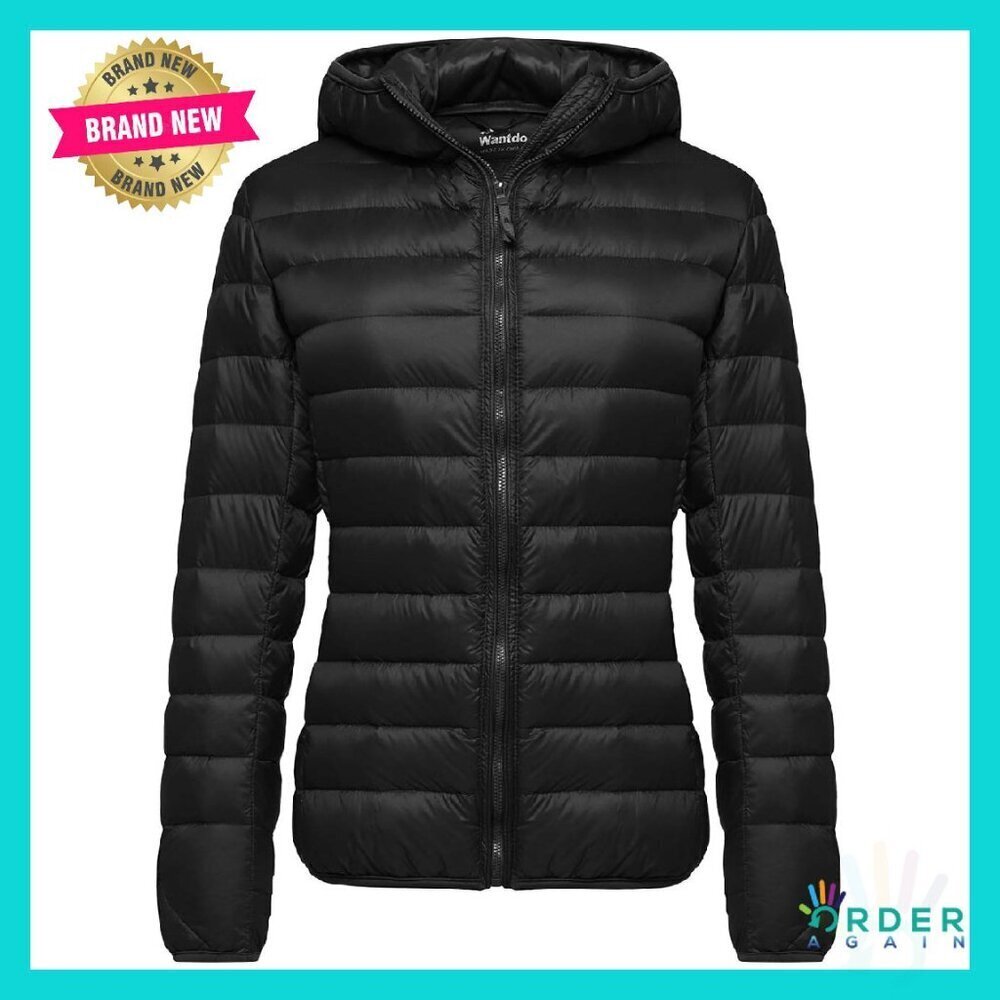 Ultra Lightweight Packable Down Puffer Jacket Hooded Travel Chic Minimal